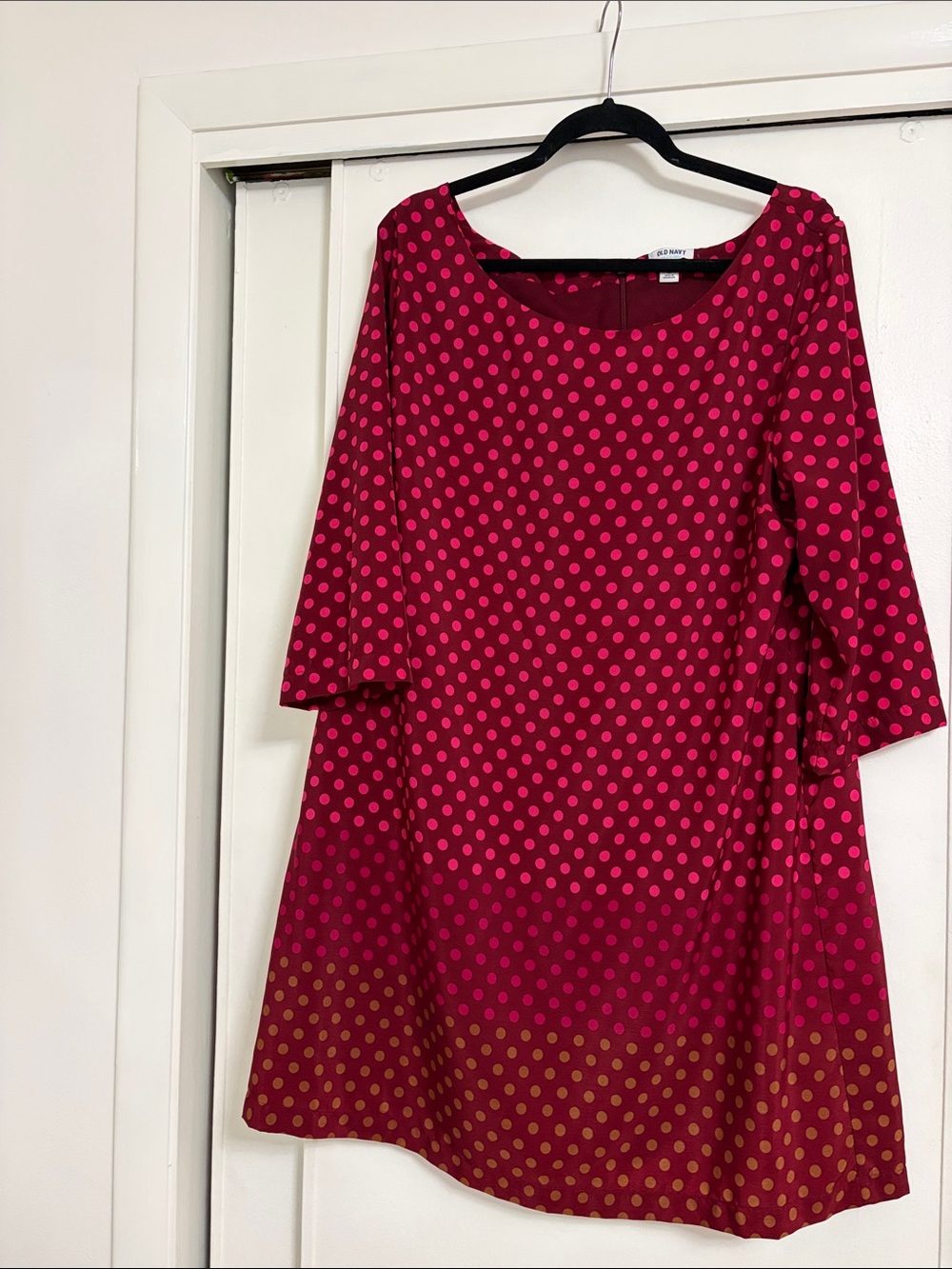 Old Navy wine color polka dot dress